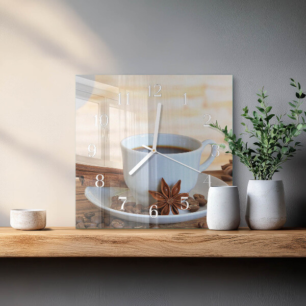 Reloj cuadrado Café