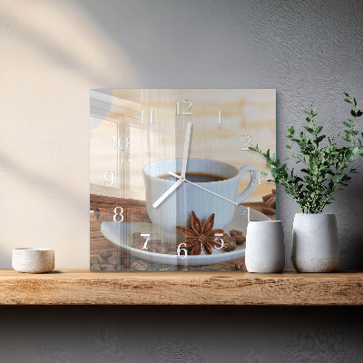Reloj cuadrado Café