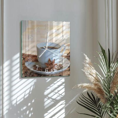 Reloj cuadrado Café
