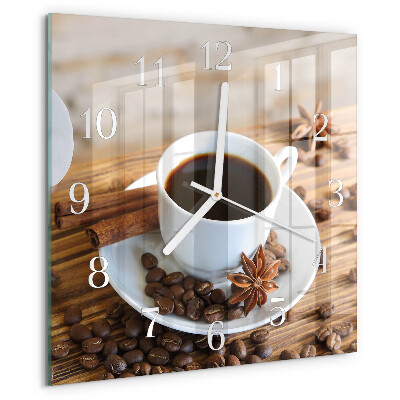 Reloj cuadrado Café