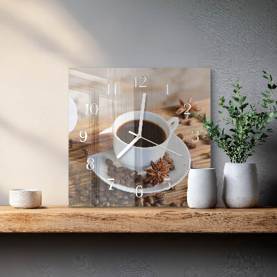 Reloj cuadrado Café