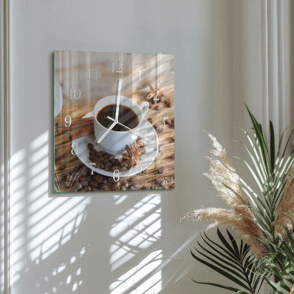 Reloj cuadrado Café