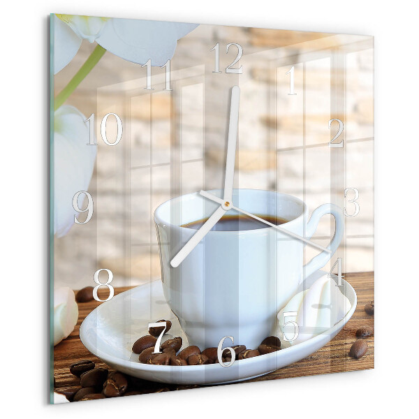 Reloj cuadrado Café