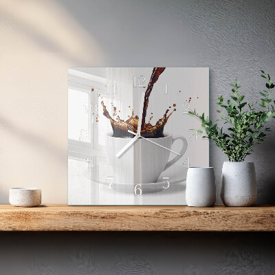 Reloj cuadrado Café