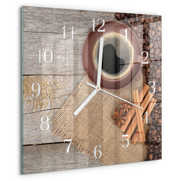 Reloj cuadrado Granos de café