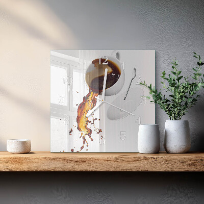 Reloj cuadrado Café