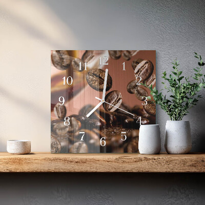Reloj cuadrado Granos de café