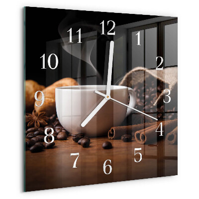 Reloj cuadrado Café