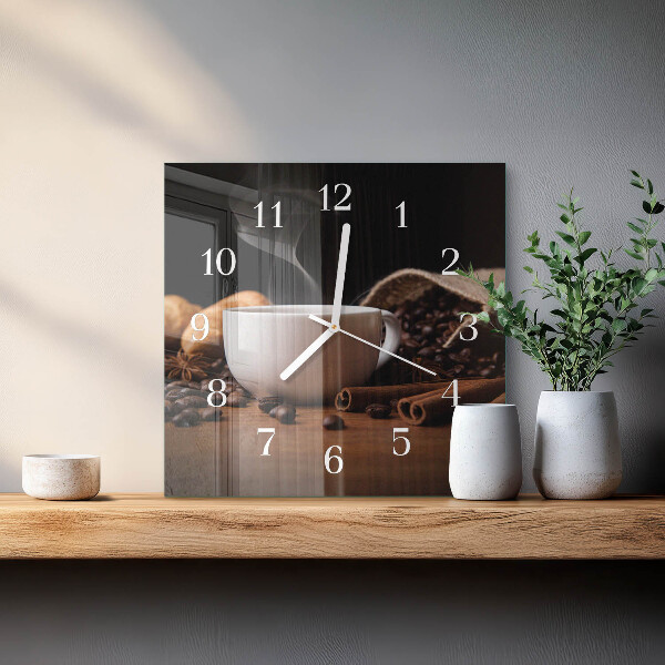 Reloj cuadrado Café