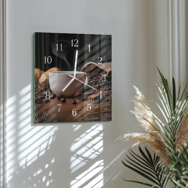 Reloj cuadrado Café
