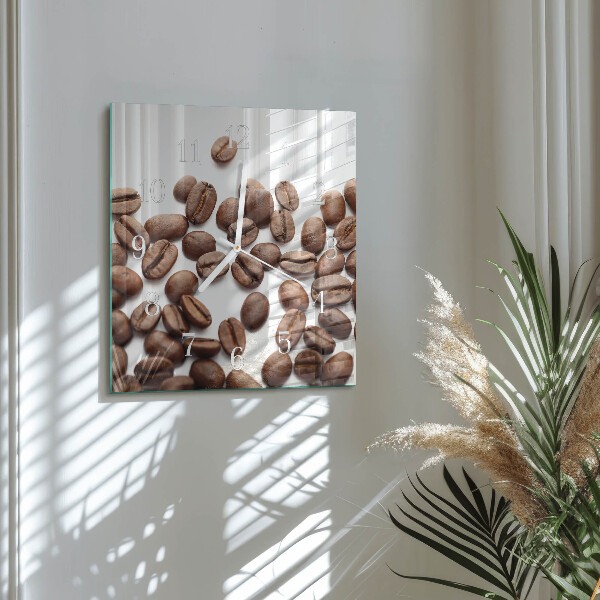 Reloj cuadrado Granos de café