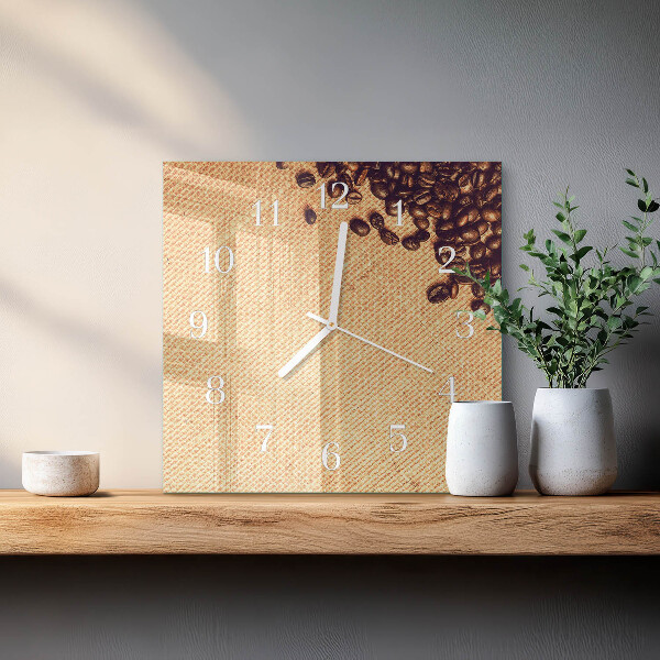 Reloj cuadrado Granos de café