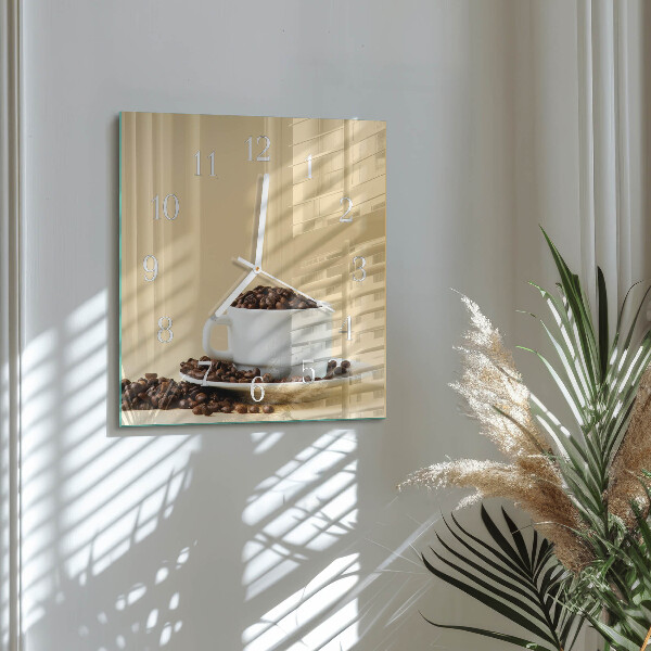 Reloj cuadrado Café