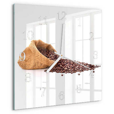 Reloj cuadrado Granos de café