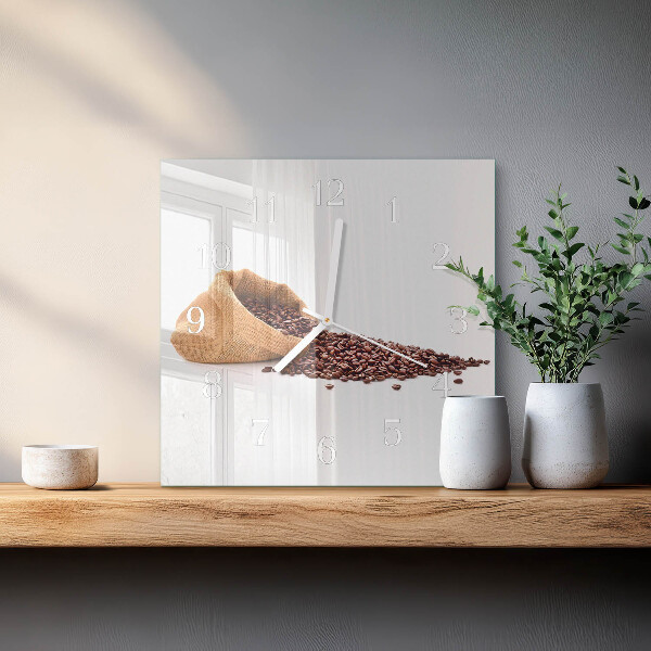 Reloj cuadrado Granos de café