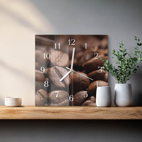 Reloj cuadrado Granos de café