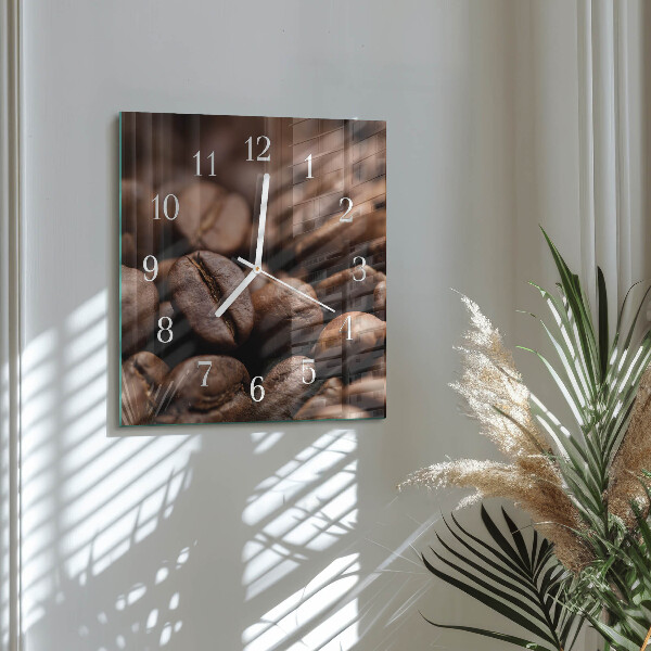Reloj cuadrado Granos de café