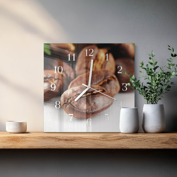 Reloj cuadrado Granos de café