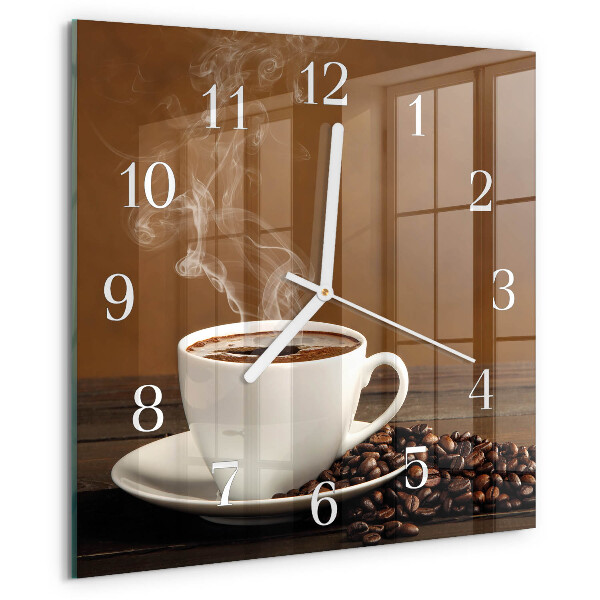 Reloj cuadrado Café