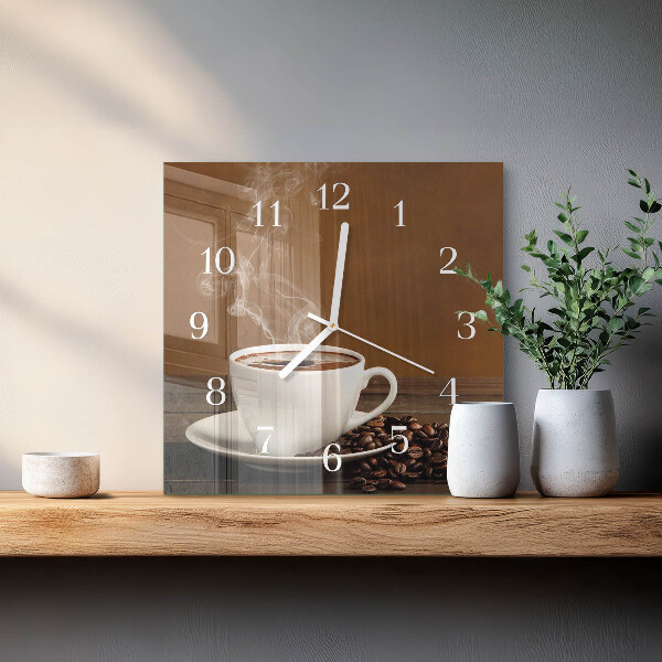 Reloj cuadrado Café