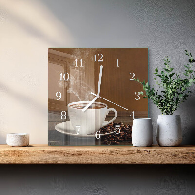 Reloj cuadrado Café