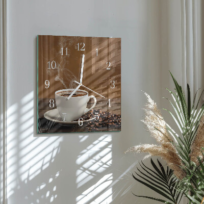 Reloj cuadrado Café
