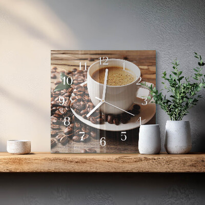 Reloj cuadrado Café