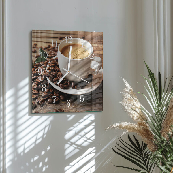 Reloj cuadrado Café