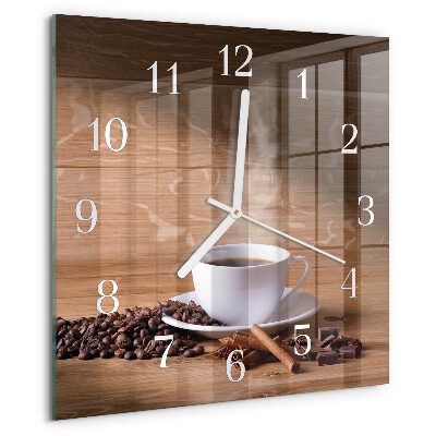 Reloj cuadrado Café