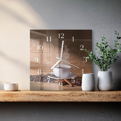 Reloj cuadrado Café