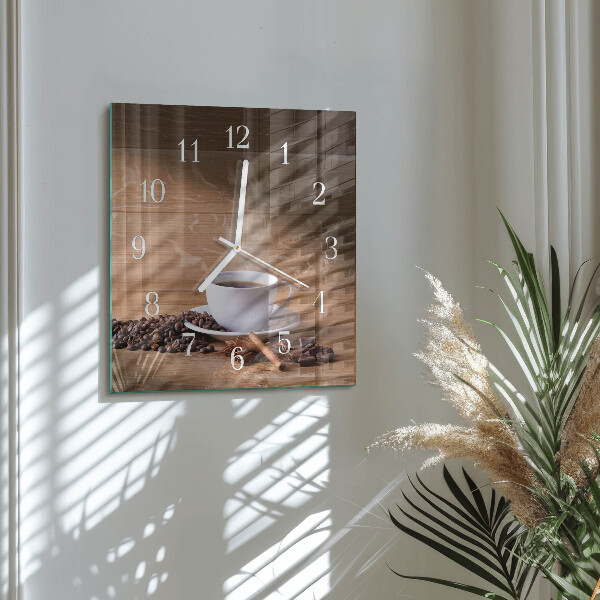 Reloj cuadrado Café