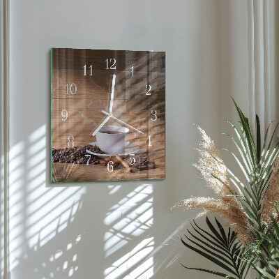 Reloj cuadrado Café