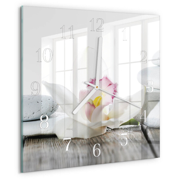 Reloj cuadrado Orquídea