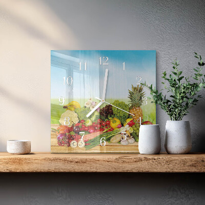 Reloj cuadrado Verduras Frutas