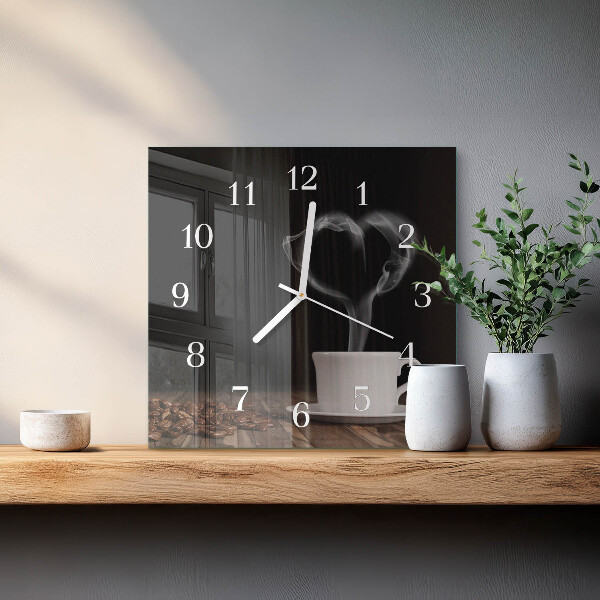 Reloj cuadrado Café