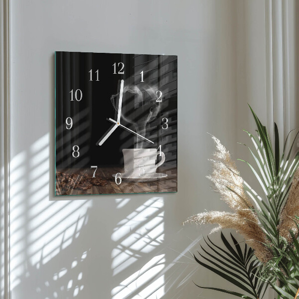 Reloj cuadrado Café