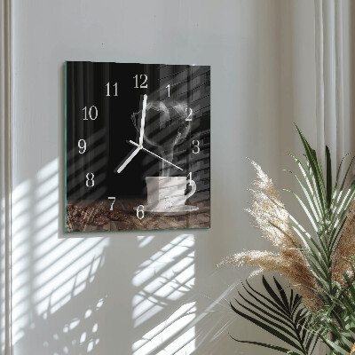 Reloj cuadrado Café
