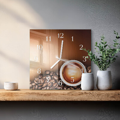Reloj cuadrado Café