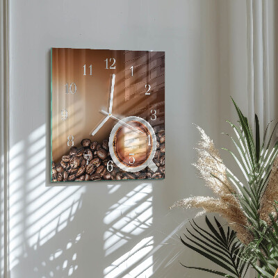 Reloj cuadrado Café