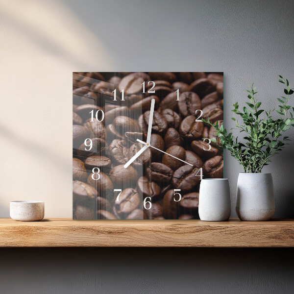 Reloj cuadrado Granos de café