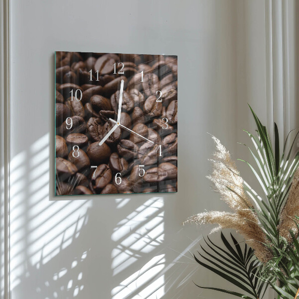 Reloj cuadrado Granos de café