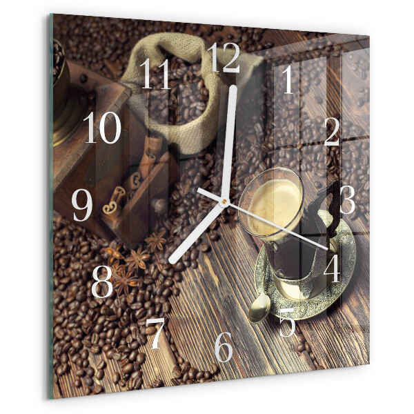 Reloj cuadrado Café