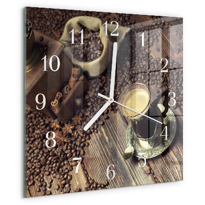 Reloj cuadrado Café