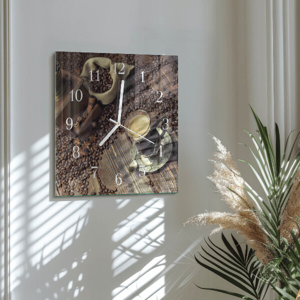 Reloj cuadrado Café