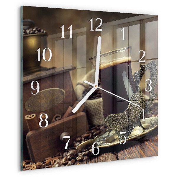 Reloj cuadrado Café