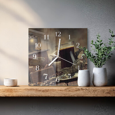 Reloj cuadrado Café