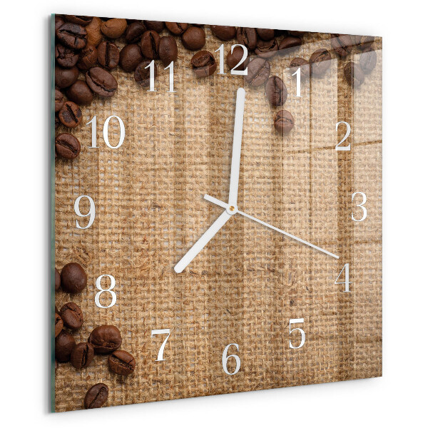 Reloj cuadrado Granos de café