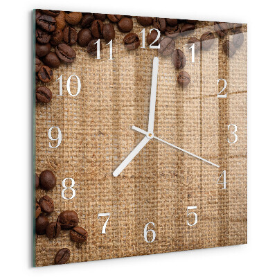 Reloj cuadrado Granos de café