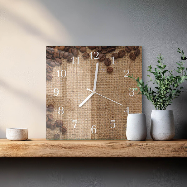 Reloj cuadrado Granos de café
