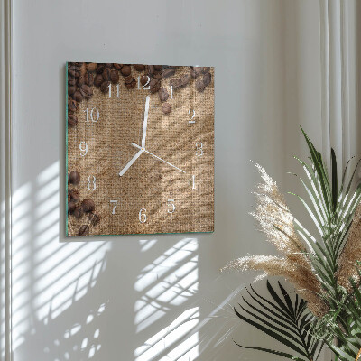 Reloj cuadrado Granos de café